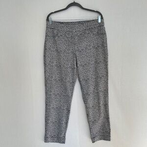 SLIMSATION by Multiples Size 16 Pull On Tummy Control Black & White Ankle Pants